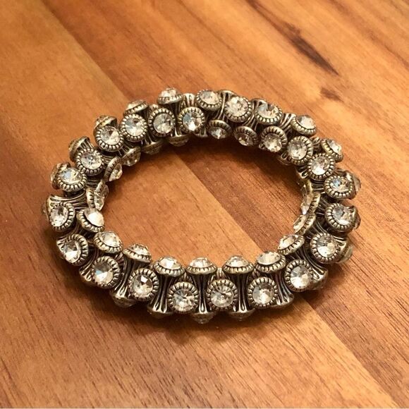 Stretch Silver Rhinestone Bracelet | Small - Picture 1 of 3